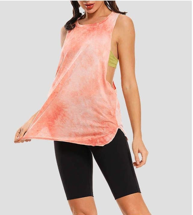 Athena Women's Breathable Basic Tie-dyed Workout Fitness Tank Top