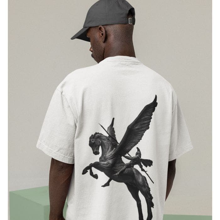 'Conquer' White Oversize Back Graphic Tee