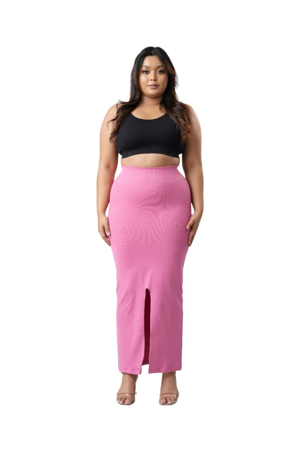 Curves High Compression Mermaid Saree Barbie Pink Shapewear