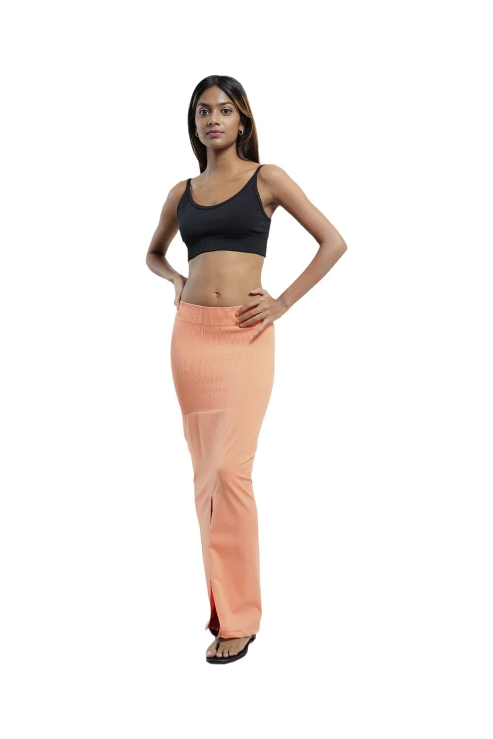 Curves High Compression Mermaid Saree Coral Rose Shapewear
