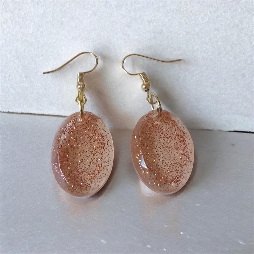 Crafterina Peach Radiance Resin Earrings