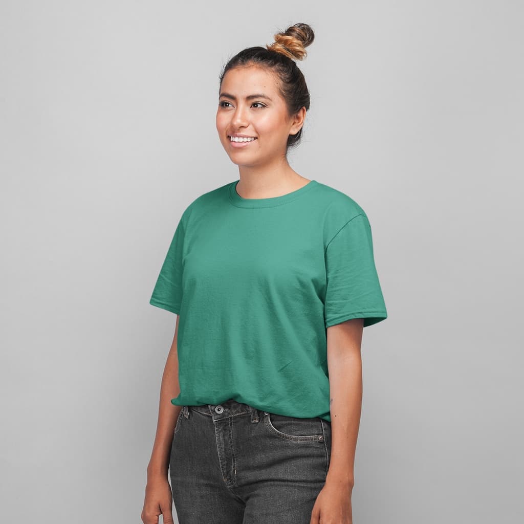 Sheoly Women Short Sleeve Green T Shirt