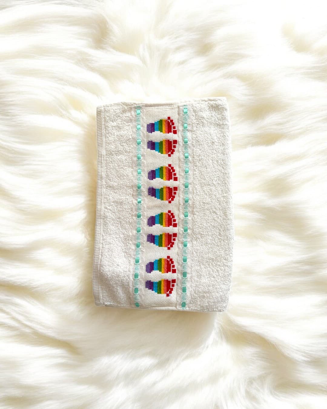 Regular Towel - Cross-stitch Footprint Design