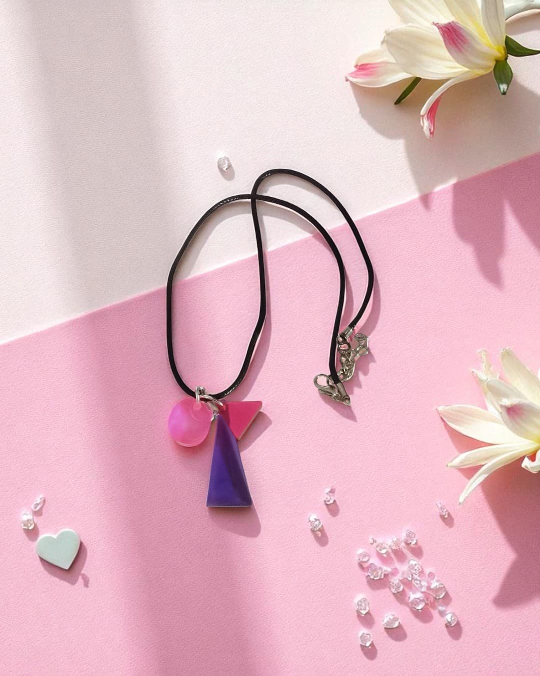 Crafterina Blush-Glow Resin Necklace