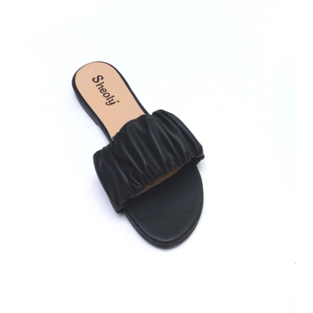 Sheoly Black color folding Flat Sandals