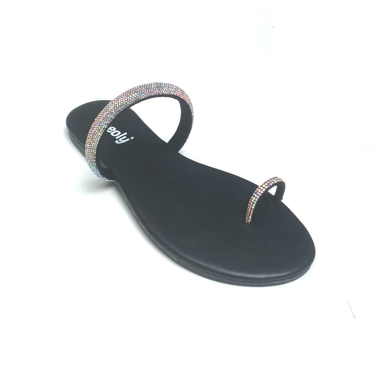 Sheoly Rhinestone toe-loop flat Sandals