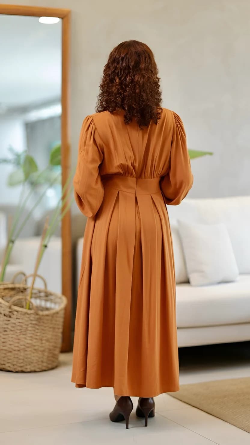 Avanta The Heritage Cotton V Neck Midi Dress