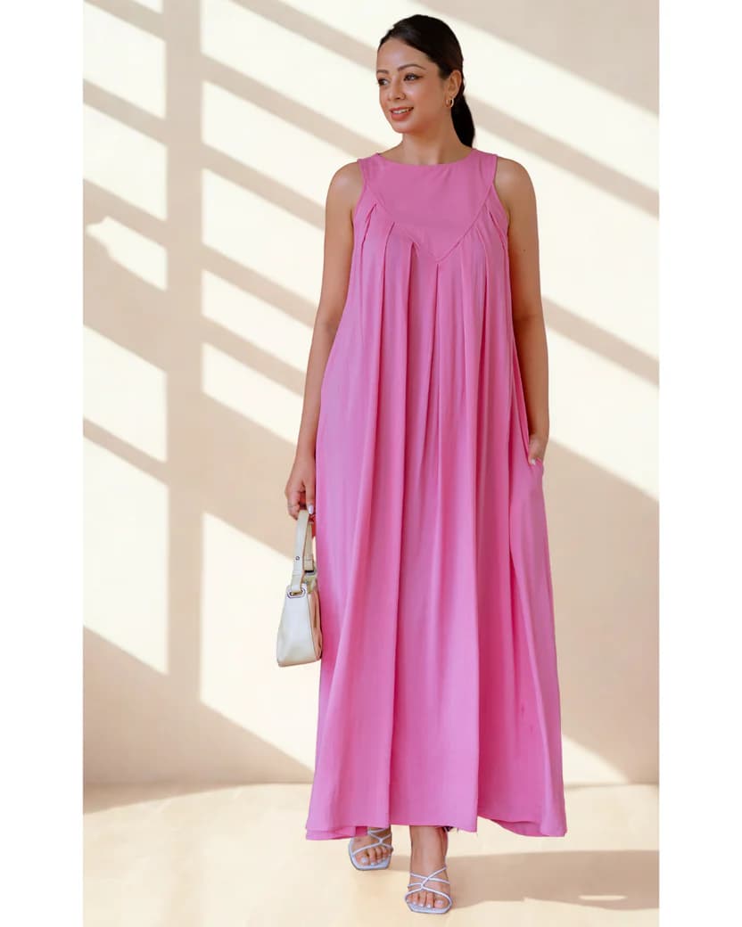 Pink Flowy Maxi Dress