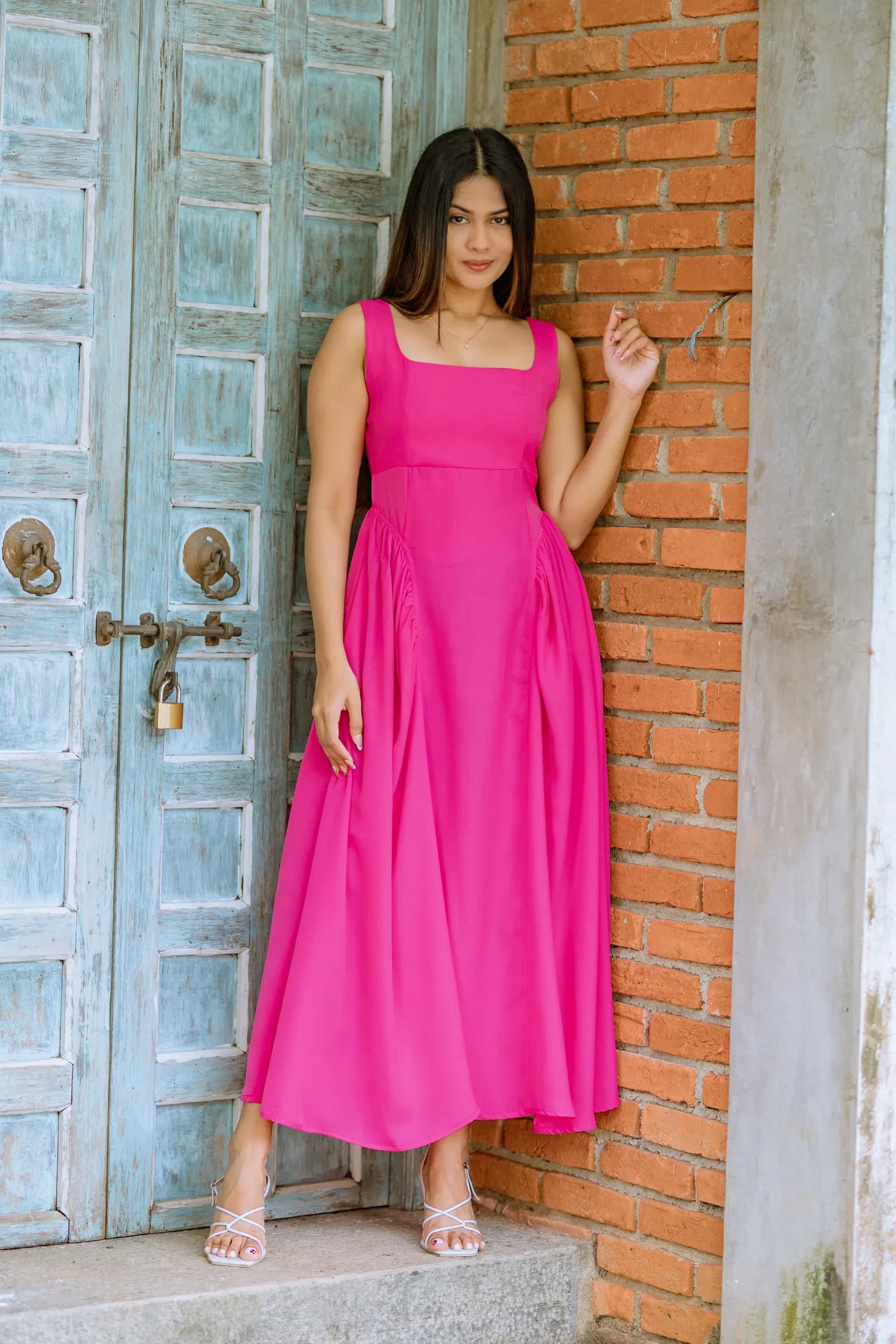 Fuchsia Flare Maxi Dress