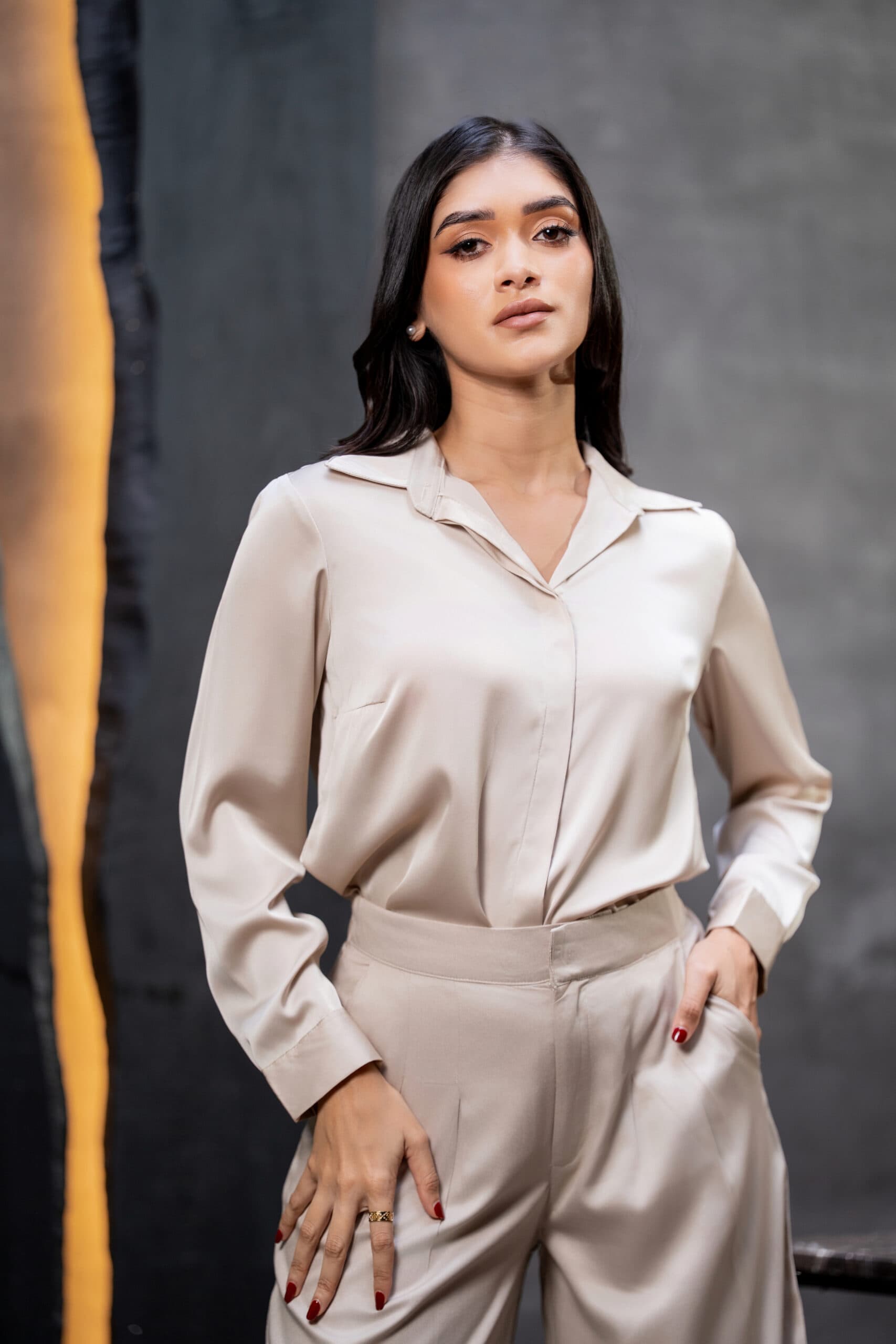 Pearl Mist Satin Shirt