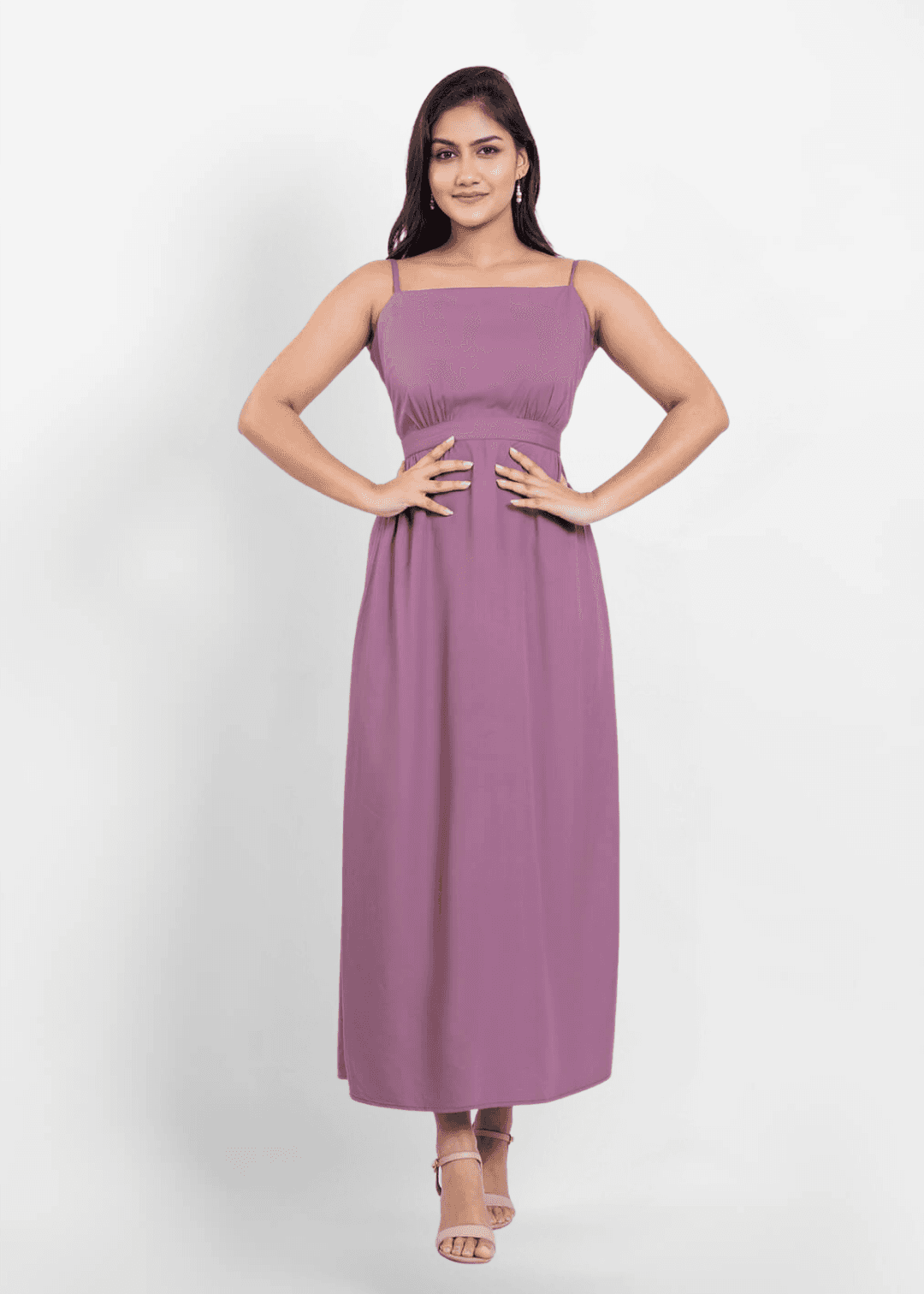 Magenta Detailed Maxi Dress
