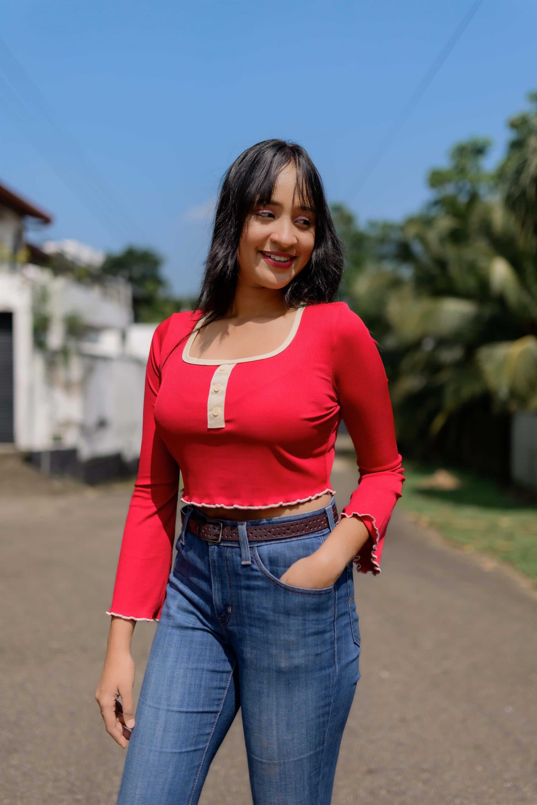 Twilight red Crop top