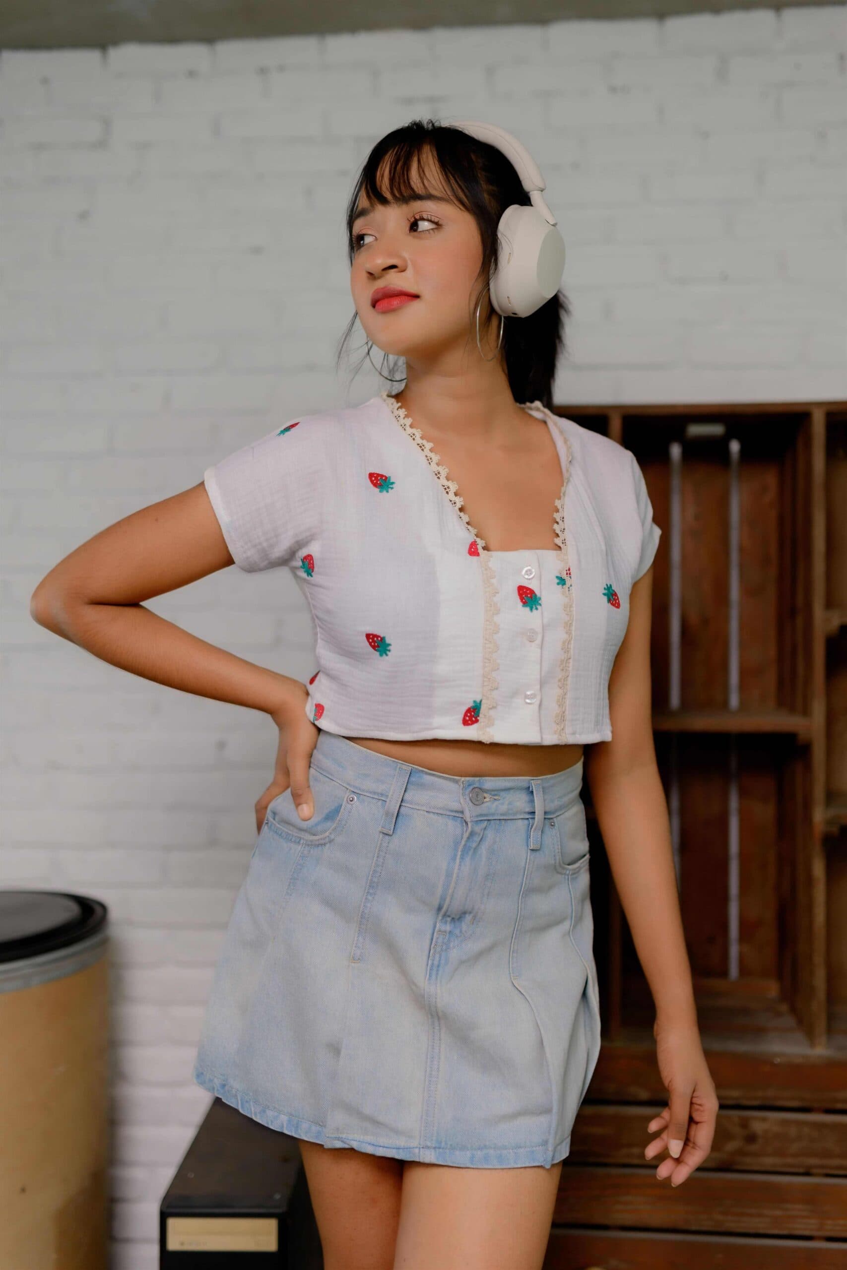 Twilight Cotton white Crop top