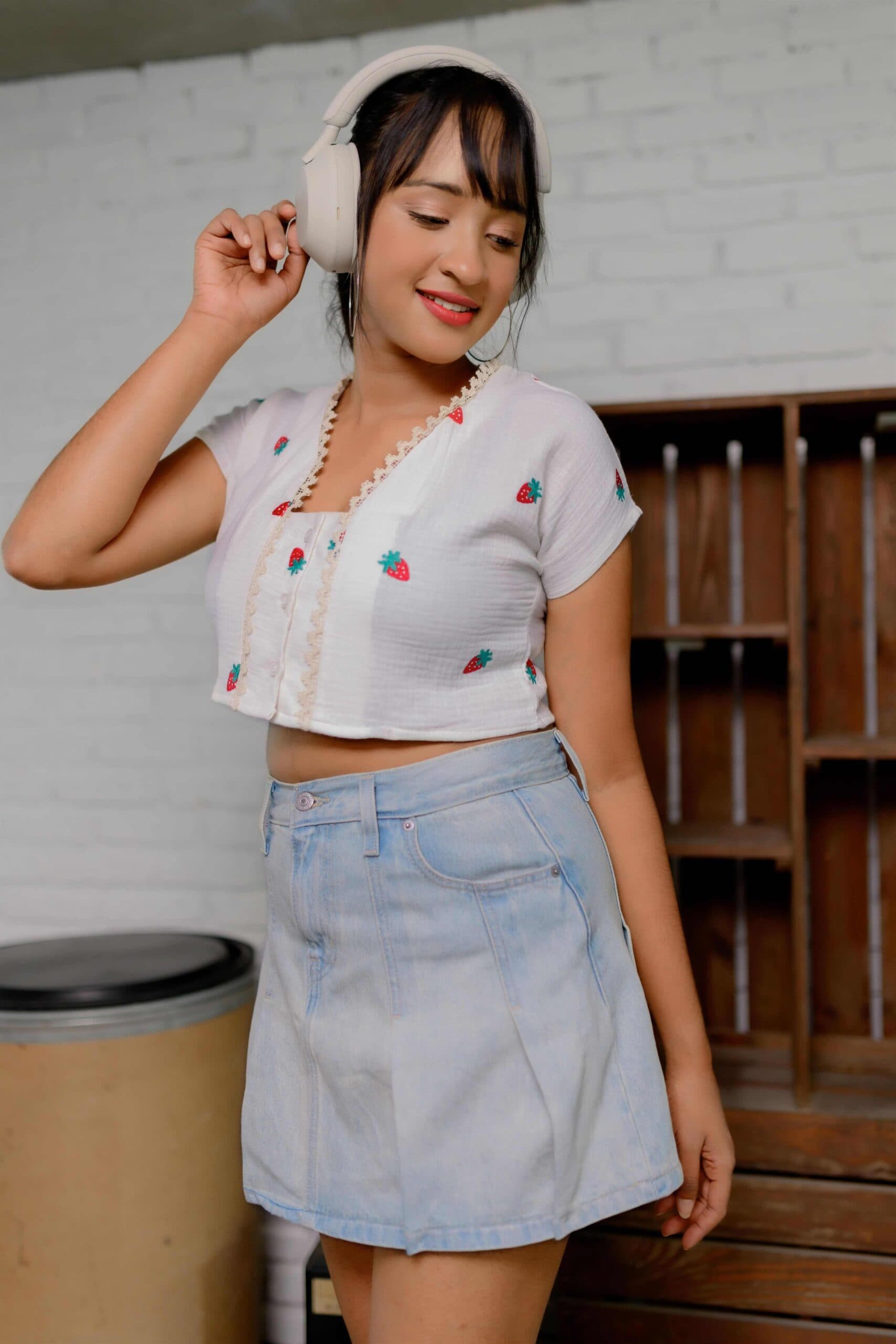 Twilight Cotton white Crop top