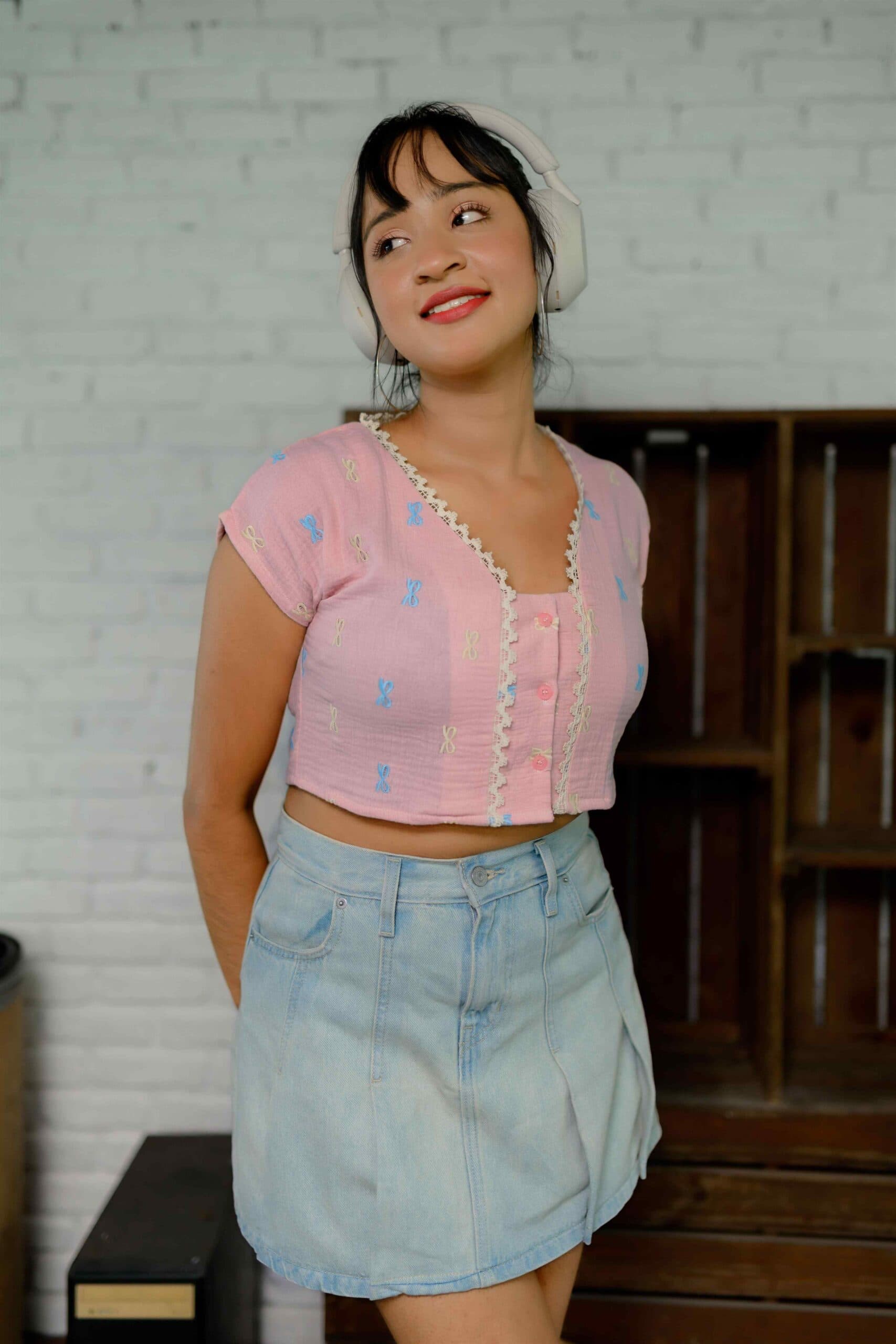 Twilight Cotton Pink Crop top