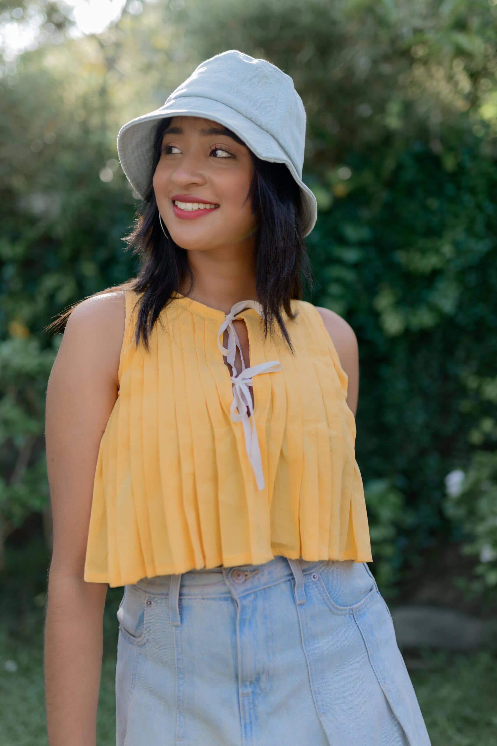 Twilight Yellow  Cotton Sleeveless Blouse