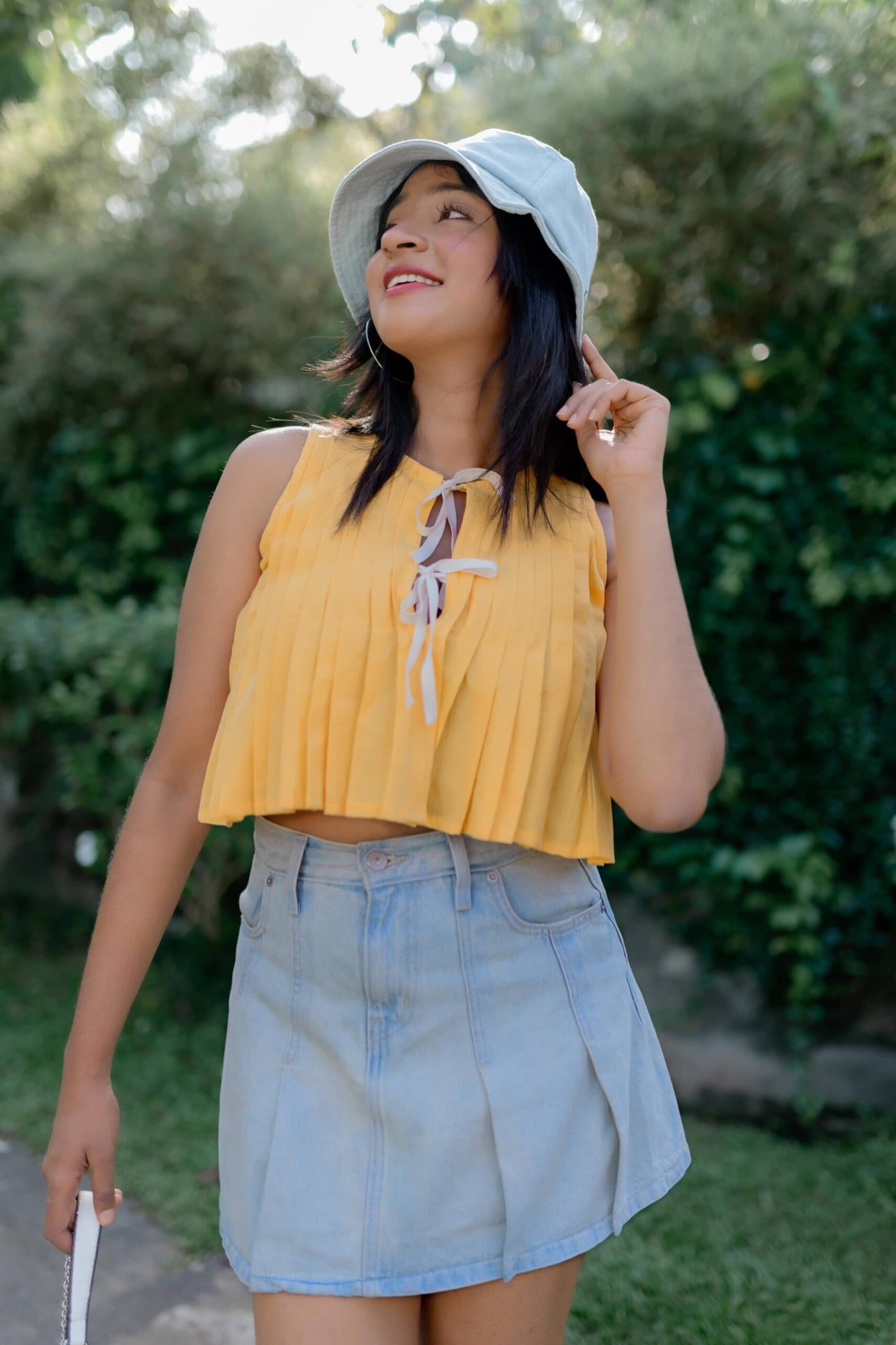 Twilight Yellow  Cotton Sleeveless Blouse