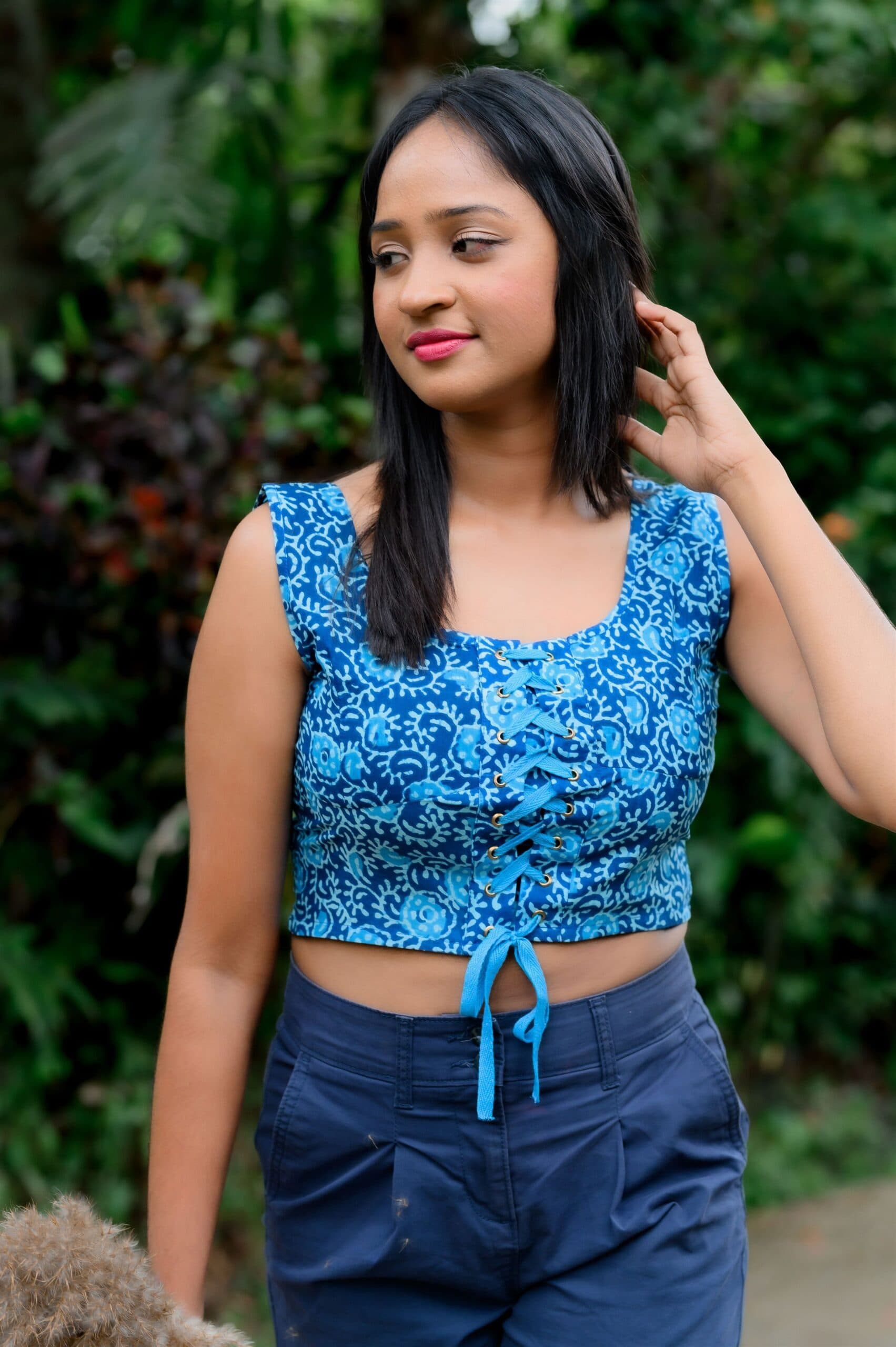 Cozy Elagance Blue Crop top