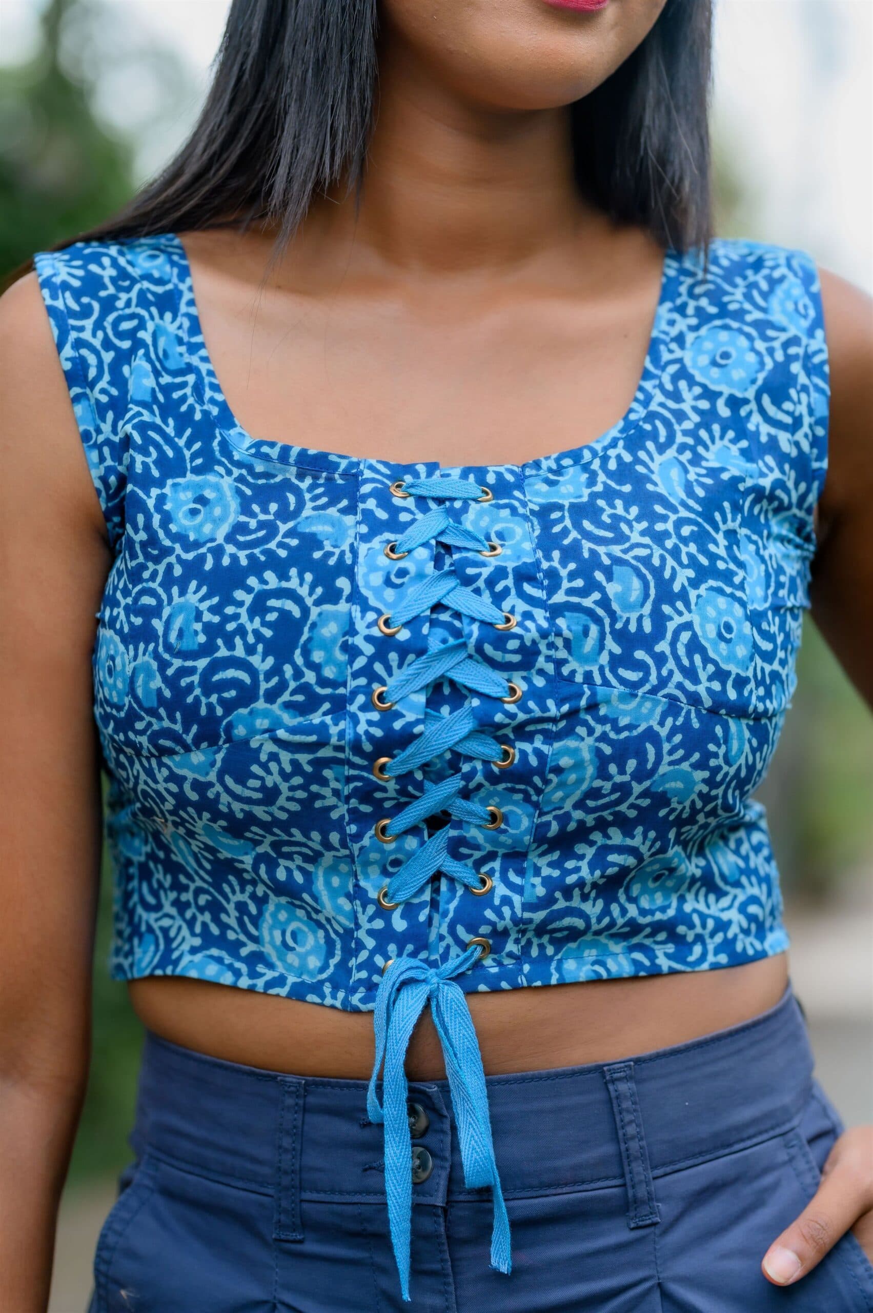 Cozy Elagance Blue Crop top