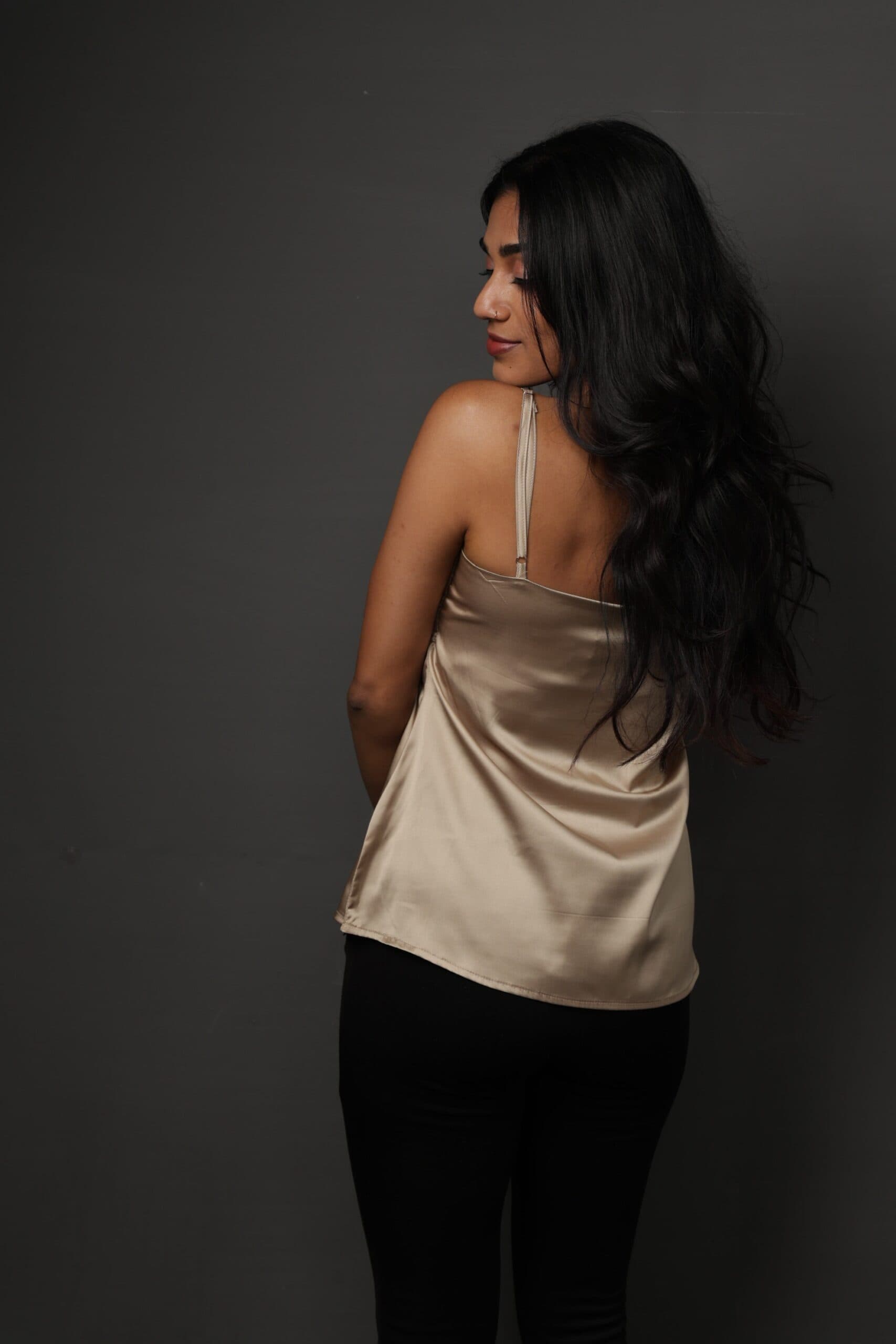 Vivienne V-neck Cami top - Champagne Gold