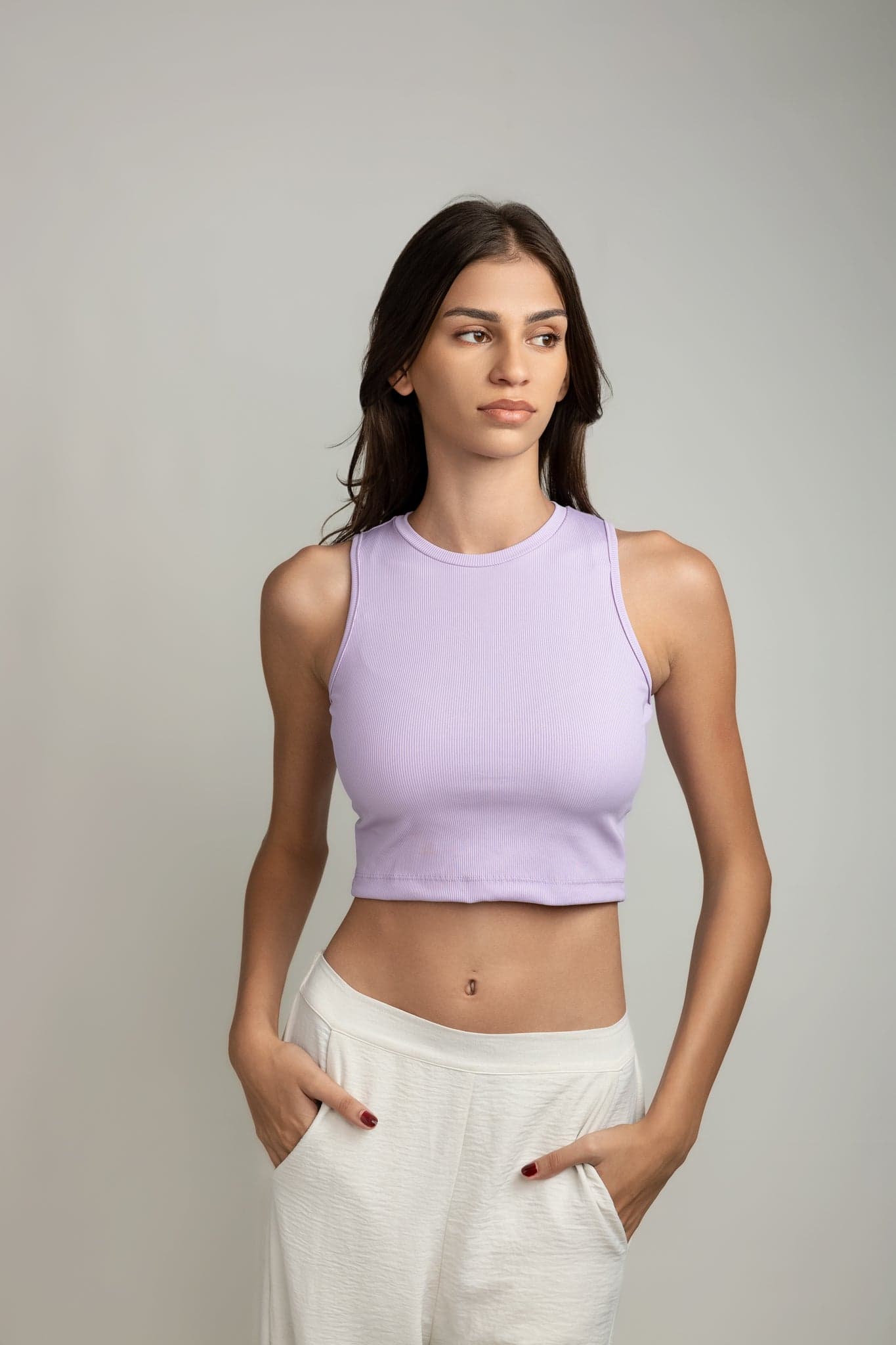 Ariana Rib Tank Top - Lilac Bliss Purple