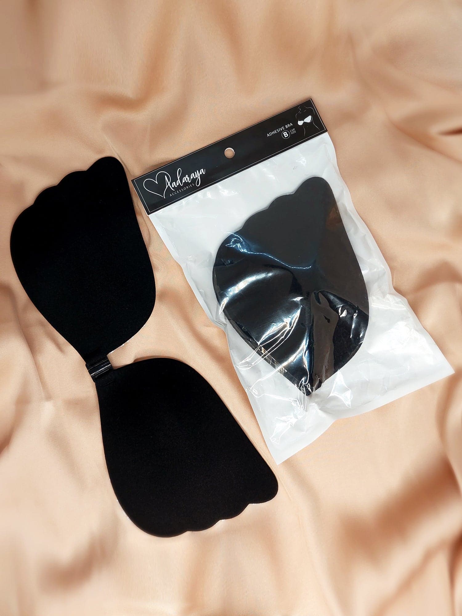 Heather - Mini Adhesive Backless Bra in Black &amp; Nude